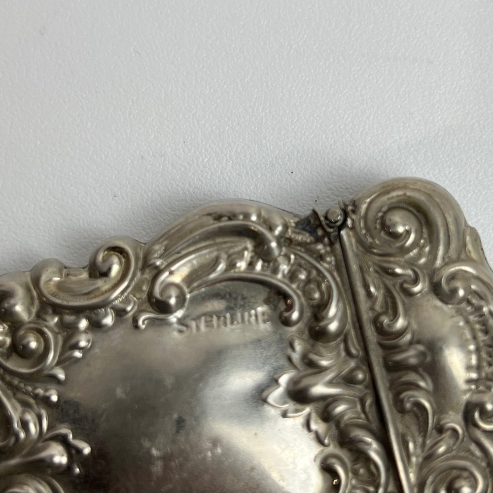 Antique Art Nouveau SterlinE James E Blake Repousse Floral Vesta Case Match Safe - Picture 3 of 6